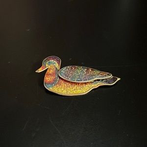 Glitter enamel duck pin